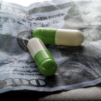 capsules up ticket dollar, concept of health copay capsules up ticket dollar, concept of health copay