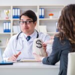 Young doctor in medical insurance fraud concept Young doctor in medical insurance fraud concept