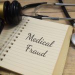 Medical fraud wording with stethoscope and gavel. Law concept Medical fraud wording with stethoscope and gavel. Law concept