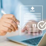 healthcare concept, person at a computer